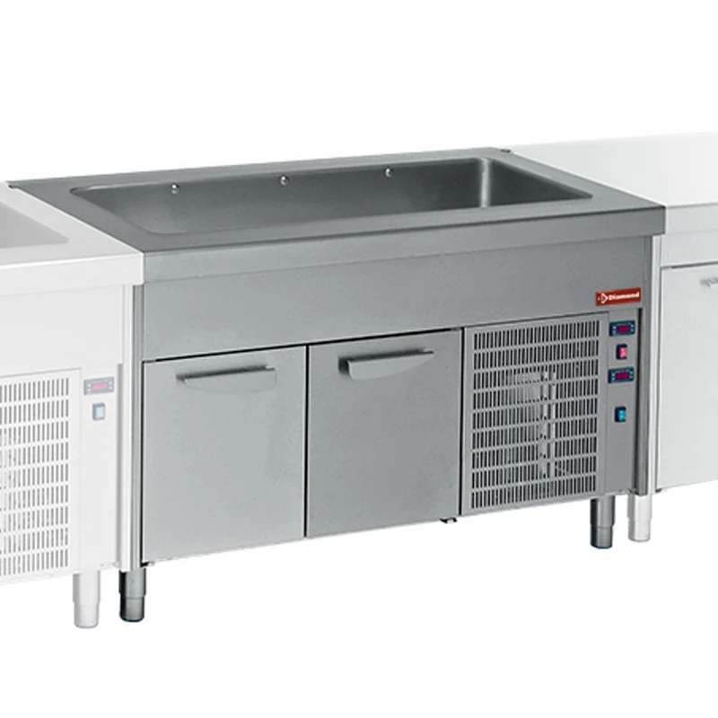 Professionelle Kühlwanne mit gekühltem Unterbau , 6x GN 1/1, S80/RCR23-R2