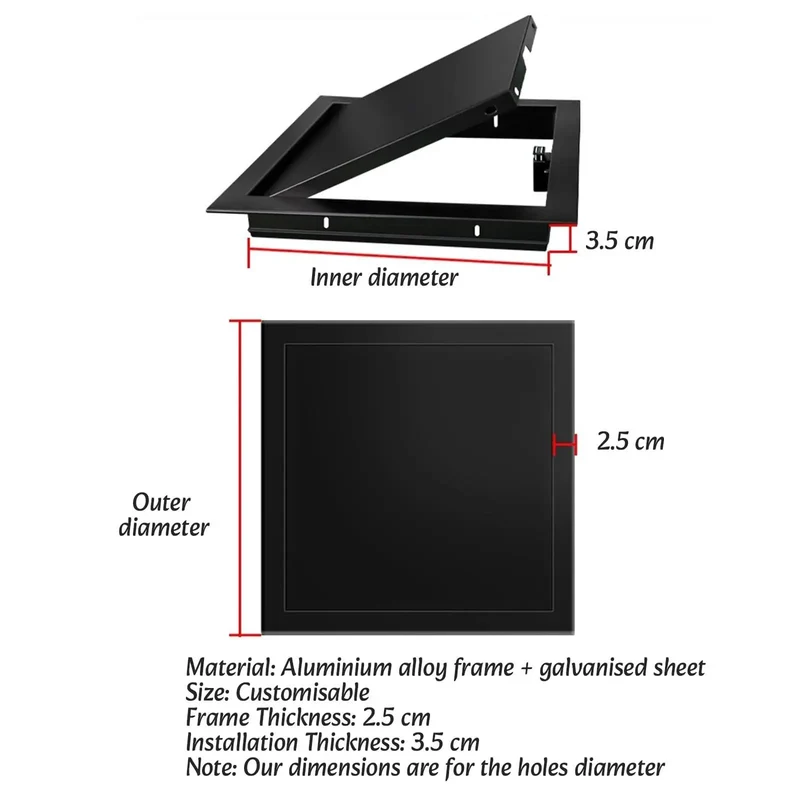Dead Simple 450 X 450 Millimeter Drywall Access Panel With Seamless Welding For Suspended Ceilings And Home Remodels Featuring Bulletproof Rust Resistant Aluminum Steel Build That Installs Quick Without Any Headaches