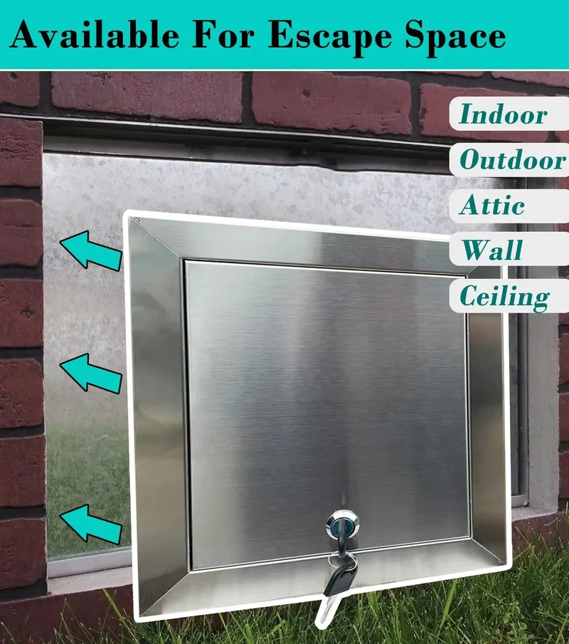 Heavy Duty Waterproof Steel Access Door With Secure Lock And Keys For Walls And Ceilings Slick Attic Entry Panel Zero Hassle Drywall Install 26 By 31 Inch Total Home Reno Setup