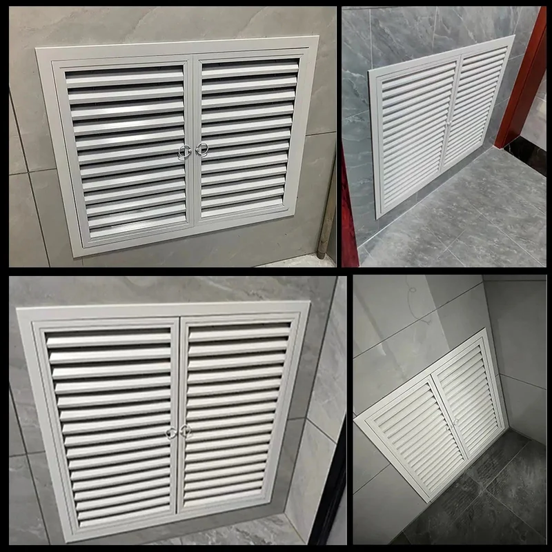 Super Heavy Duty Aluminum Louvered Access Panel Double Door Inspection Hatch For Ceilings Drywall Cabinets With Quick Snap Install And Made To Spec Sizing