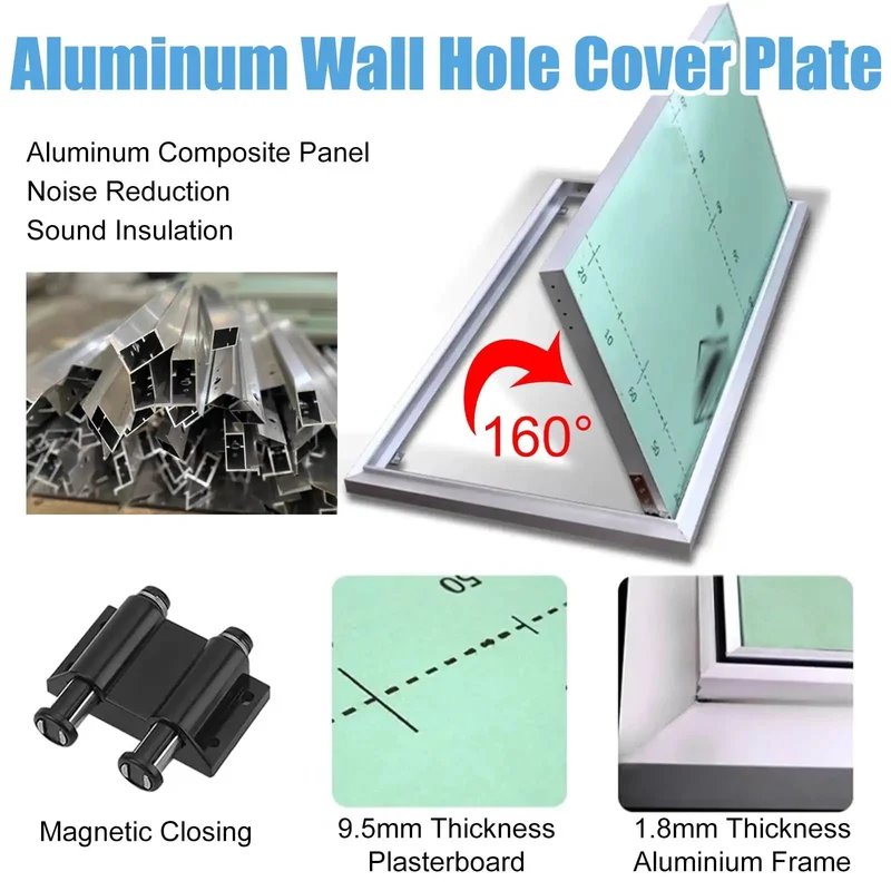 Heavy Duty Aluminum Magnetic Access Door Panel For Drywall Wall And Ceiling Inspection With Super Smooth Push Button Cover Straight Up Tough And No Fuss Setup For Fire Cabinets