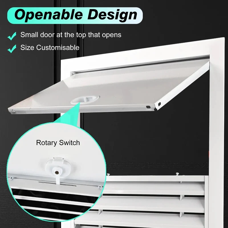 Heavy Duty Aluminum Louvered Vent Access Panel Custom Cut Sizes For Drywall Hatch Slick Finish No Sweat Install Snug Fit Air Cover For Plumbing Runs And Hvac Work
