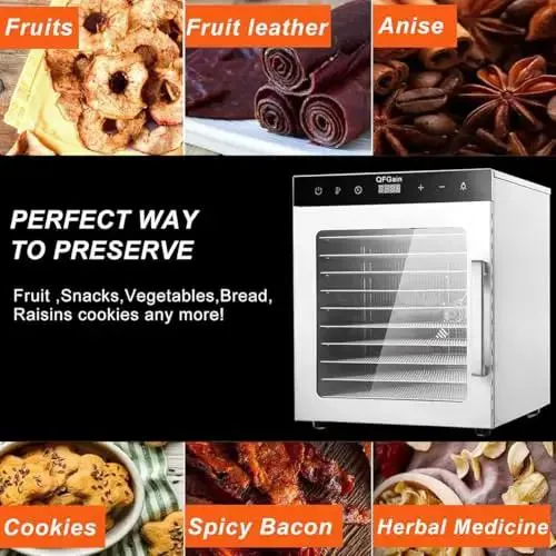 Top Shelf Heavy Duty Electric Food Dehydrator Rock Solid Stainless Steel Build Hella Easy Tray Cleanup 24 Hour Timer Adjustable Thermostat For Jerky Meat Fruits And Healthy Homemade Snacks