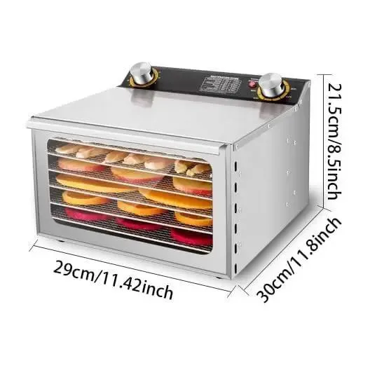 Six Tray Food Dehydrator Machine Harnessing Four Hundred Watt Power And Reliable Thermostat For Fast Fruit Vegetable Meat Jerky And Pet Treat Preservation Easy As Pie And Essentially Zero Drama