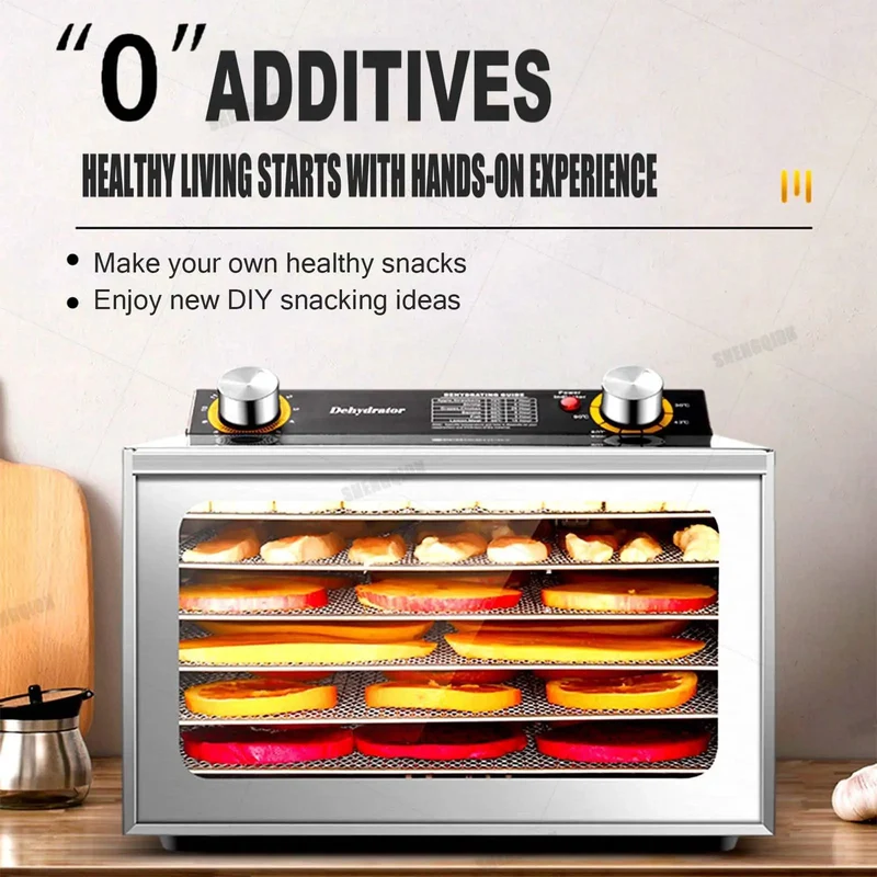 Built Tough Stainless Steel Electric Food Dehydrator With Expandable Rack Timer And Adjustable Thermostat For Making Jerky Fruit Meat Snacks That Kicks Serious Butt