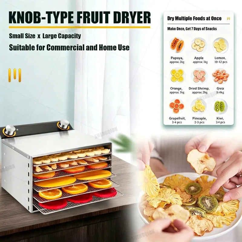 Built Tough Stainless Steel Electric Food Dehydrator With Expandable Rack Timer And Adjustable Thermostat For Making Jerky Fruit Meat Snacks That Kicks Serious Butt