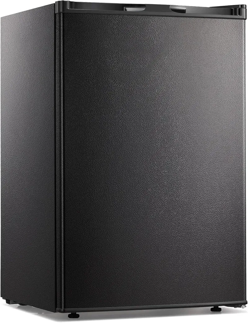 Slick Compact 3 Cubic Feet Upright Freezer In Matte Black Housing With Two Slide Out Shelves Designed For Hassle Free Storage Of Meat Seafood Ice Cream And Breast Milk While Keeping Your Daily Grocery Hauls Chilled And Easily Accessible
