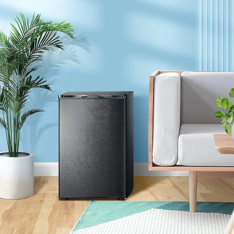 Slick Compact 3 Cubic Feet Upright Freezer In Matte Black Housing With Two Slide Out Shelves Designed For Hassle Free Storage Of Meat Seafood Ice Cream And Breast Milk While Keeping Your Daily Grocery Hauls Chilled And Easily Accessible