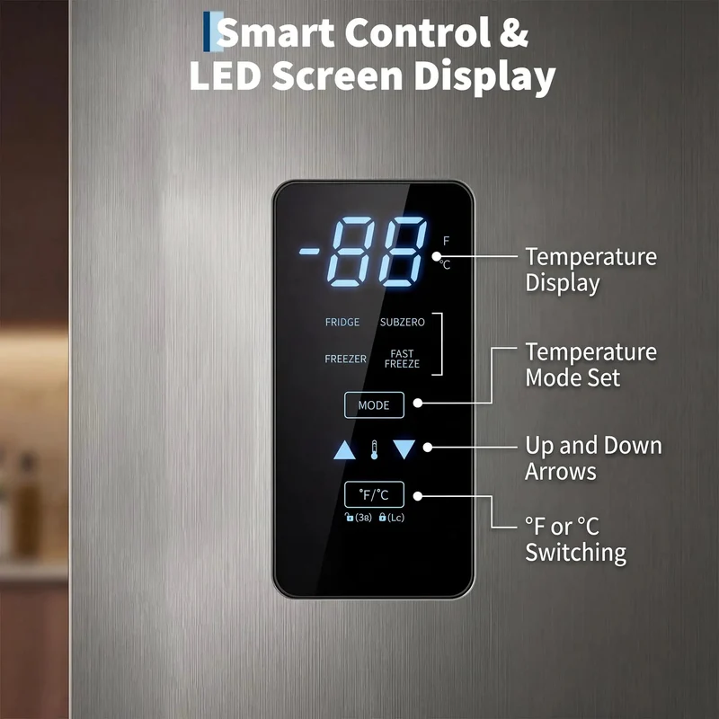 Huge 17 Cu Ft Upright Convertible Freezer And Fridge Hybrid With Four Chill Modes Auto Defrost System Slick Digital Controls Whisper Quiet Efficient Motor Roomy Interior Shelving Built For Garage Stash Or Party Prep