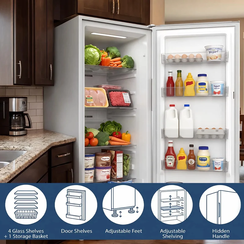 Huge 17 Cu Ft Upright Convertible Freezer And Fridge Hybrid With Four Chill Modes Auto Defrost System Slick Digital Controls Whisper Quiet Efficient Motor Roomy Interior Shelving Built For Garage Stash Or Party Prep