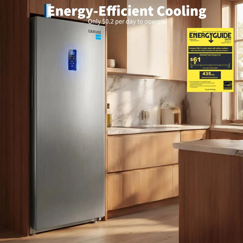 Huge 17 Cu Ft Upright Convertible Freezer And Fridge Hybrid With Four Chill Modes Auto Defrost System Slick Digital Controls Whisper Quiet Efficient Motor Roomy Interior Shelving Built For Garage Stash Or Party Prep