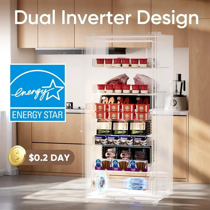 21.2 Cu Ft Convertible Upright Freezer Frost Free Space Saver That Works Wonders For Big Families Quiet Energy Star Rated Appliance Perfect For Extra Meat Storage And Smart Kitchen Upgrades With Smooth Operation And Reliable Performance Daily.