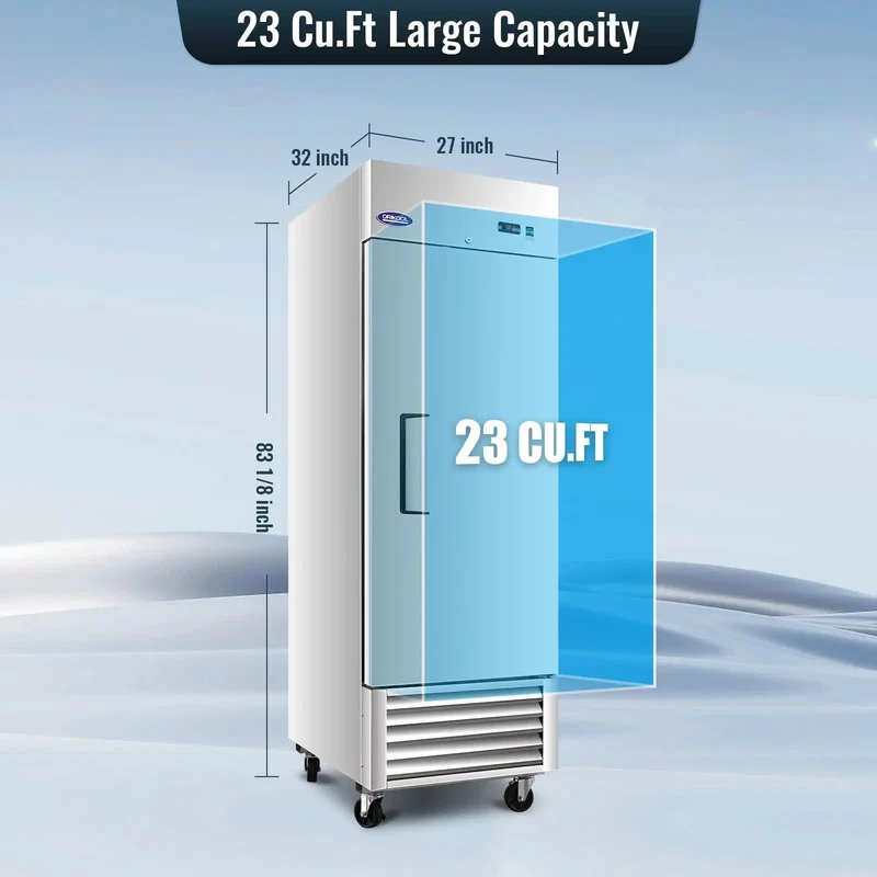 Tough As Nails 27 Wide Commercial Freezer 23 Cubic Ft Stainless Steel Reach In Upright Freezer With Whisper Quiet Motor And Beefy Adjustable Shelves Energy Efficient Design With Digital Temp Control Workhorse For Restaurant Bar Shop