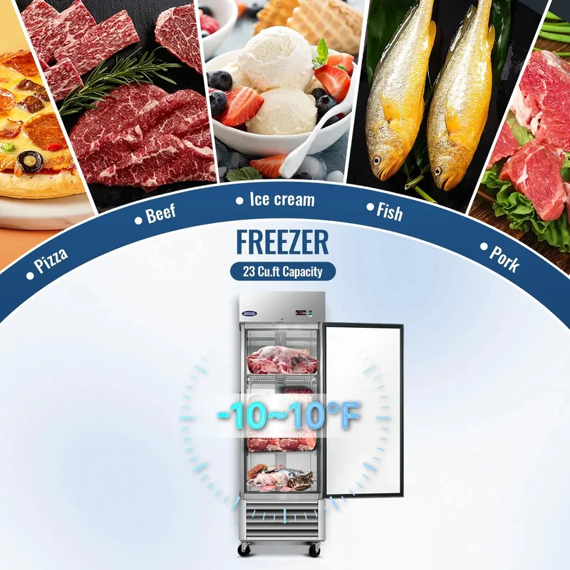 Tough As Nails 27 Wide Commercial Freezer 23 Cubic Ft Stainless Steel Reach In Upright Freezer With Whisper Quiet Motor And Beefy Adjustable Shelves Energy Efficient Design With Digital Temp Control Workhorse For Restaurant Bar Shop