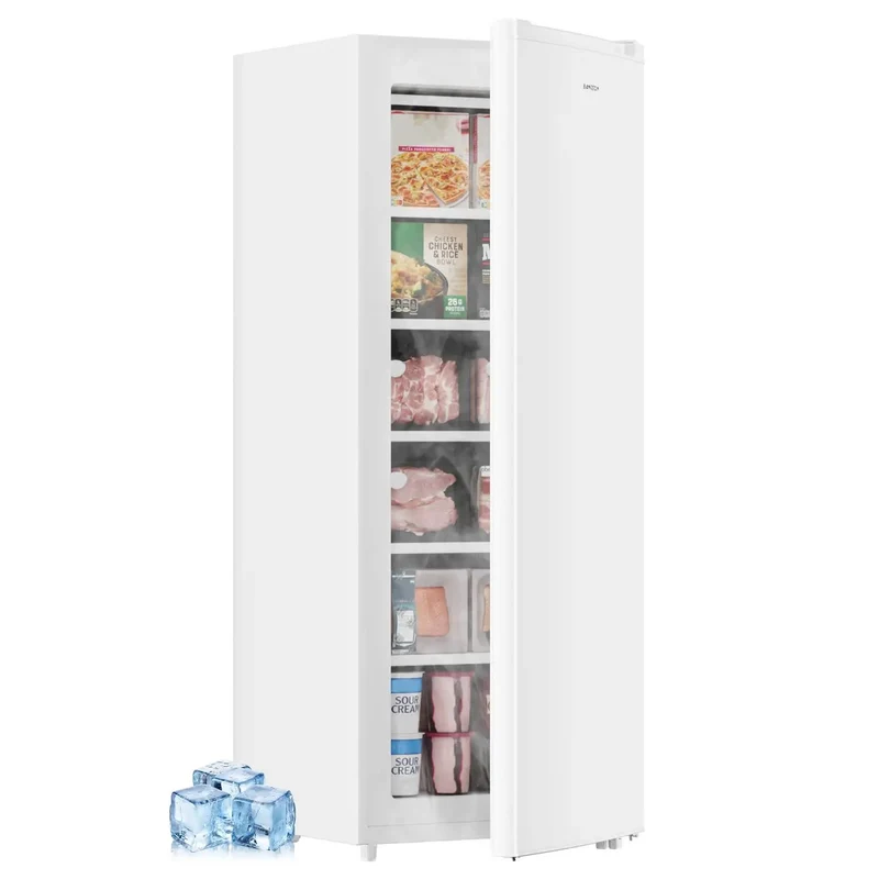 Slick 6.5 Cubic Foot Upright Freezer In Clean White Brings No Sweat Space Saving Vibes Straight To Apartments Dorms And Offices With Plenty Of Vertical Storage That Really Pulls Its Weight Without Hogging Your Entire Floor