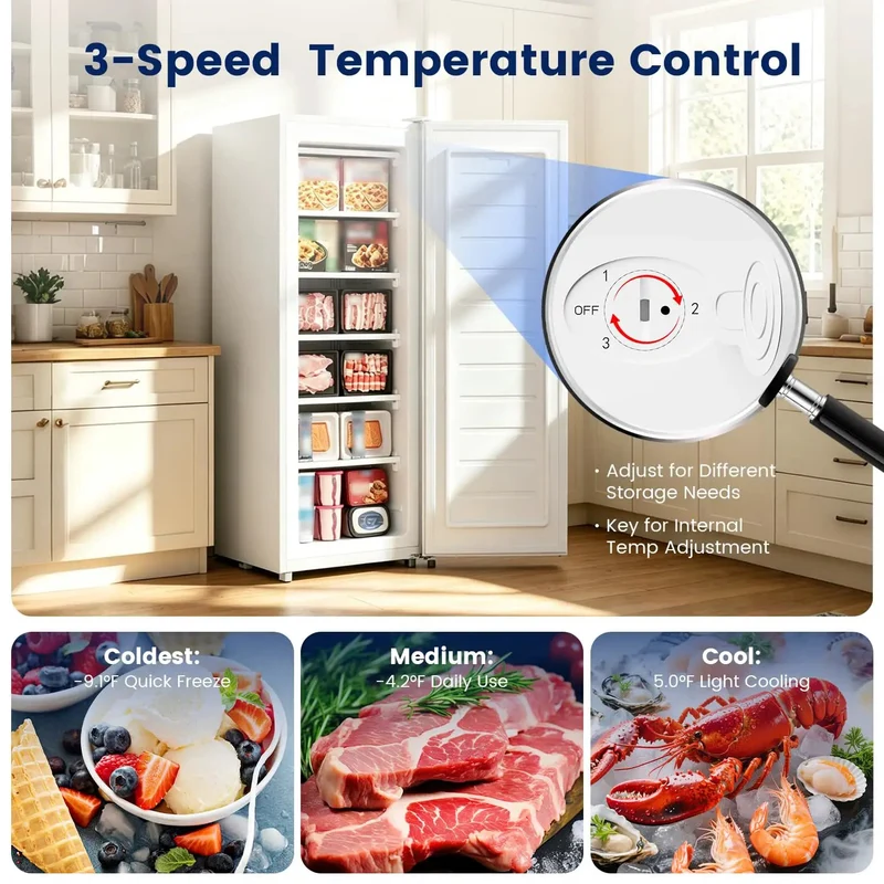 Slick 6.5 Cubic Foot Upright Freezer In Clean White Brings No Sweat Space Saving Vibes Straight To Apartments Dorms And Offices With Plenty Of Vertical Storage That Really Pulls Its Weight Without Hogging Your Entire Floor