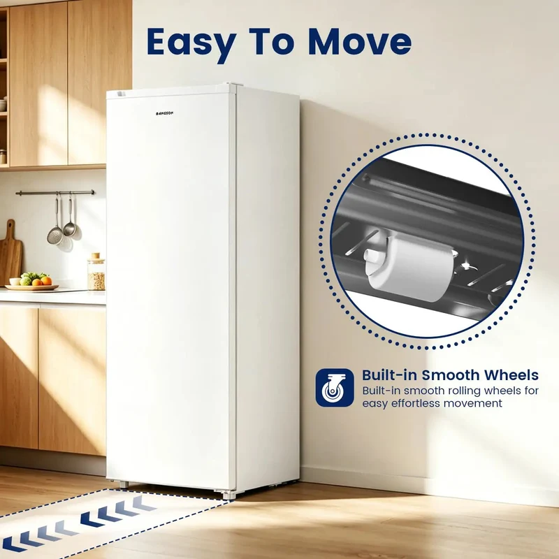 Slick 6.5 Cubic Foot Upright Freezer In Clean White Brings No Sweat Space Saving Vibes Straight To Apartments Dorms And Offices With Plenty Of Vertical Storage That Really Pulls Its Weight Without Hogging Your Entire Floor
