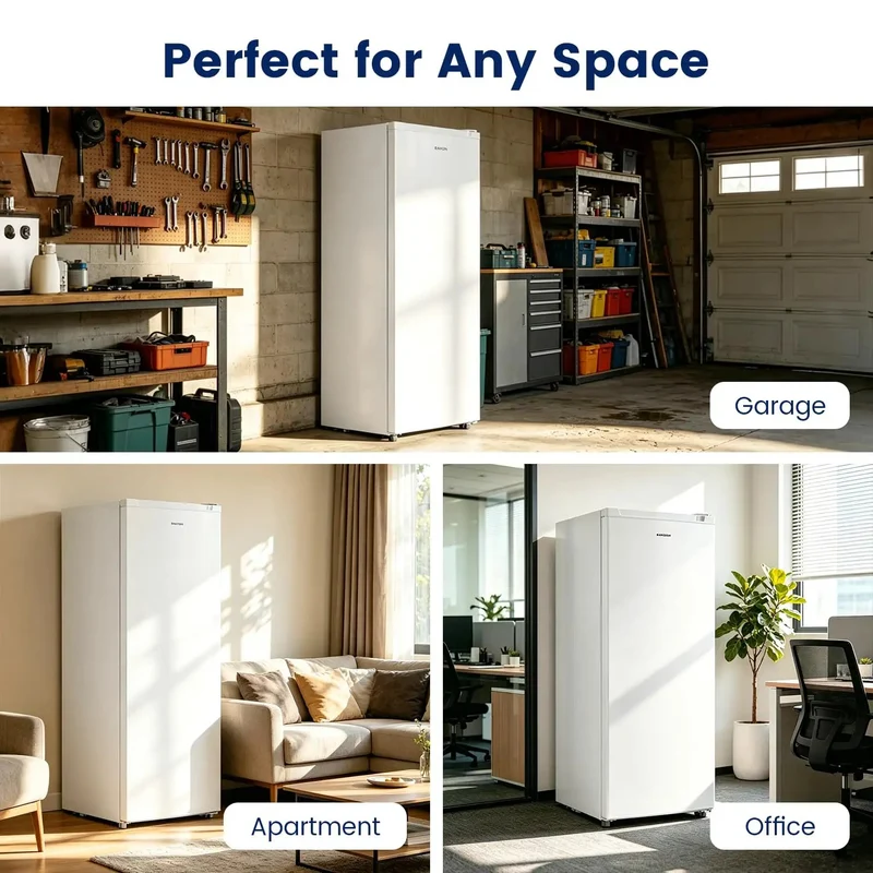 Slick 6.5 Cubic Foot Upright Freezer In Clean White Brings No Sweat Space Saving Vibes Straight To Apartments Dorms And Offices With Plenty Of Vertical Storage That Really Pulls Its Weight Without Hogging Your Entire Floor