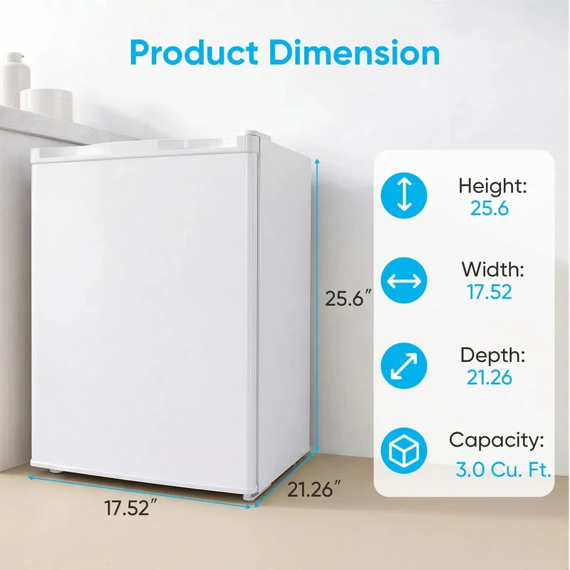 White 3.0 Cu Ft Upright Freezer With 7 Adjustable Temp Settings Compact Mini Freezer Space Saving Storage Solution Perfect For Dorms Apartments Kitchens And Garages Sleek And Solid Design That Handles Your Frozen Goodz Without Breaking A Sweat
