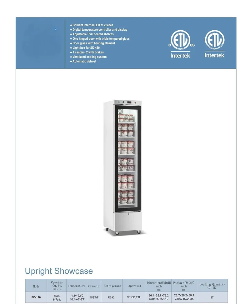 Commercial Upright Showcase Freezer 6.5 Cu Ft Single Glass Door Digital Temp Control Led Interior Light Heavy Duty Merchandiser For Cafe Restaurant Beer And Drinks Hella Reliable Etl Listing