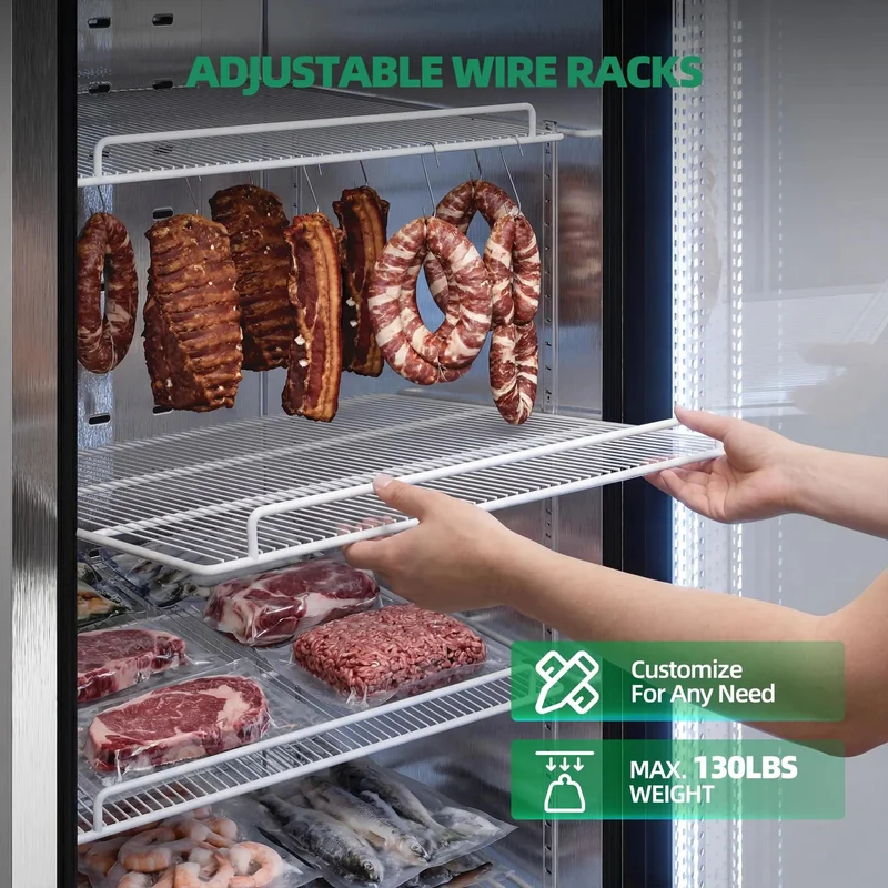 Heavy Duty Commercial Upright Display Freezer With Tempered Glass Door 33.5 Cubic Foot Auto Defrost Digital Temperature Control Rock Solid Stainless Steel Build For Retail And Restaurant Owners
