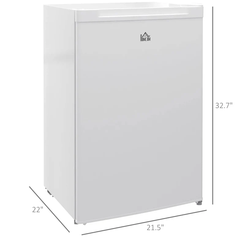 Heavy Duty Upright Mini Freezer Delivers Reliable Frost Free Chill With Reversible Single Door And Easy Dial Thermostat Built Tough For Bedroom Corners Studio Apts Or Rec Room Shelving