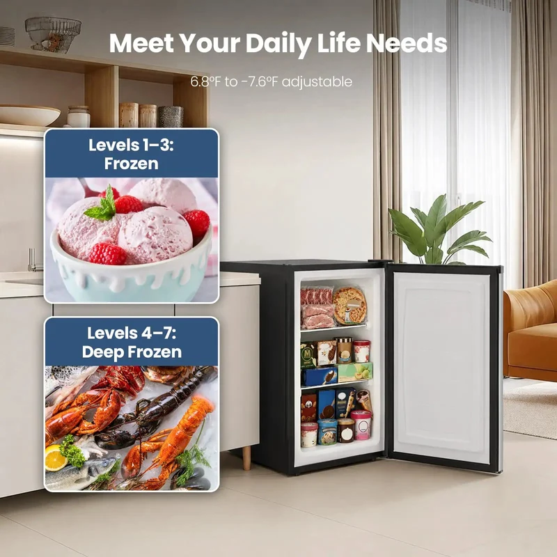 Compact 3.0 Cu Ft Upright Freezer In Silver With Moveable Shelves And A Lean Vertical Build Made For Tight Apartments Or Small Kitchens Straight Up The Slick Little Cold Storage Workhorse You Really Want That Frees Up Counter Space