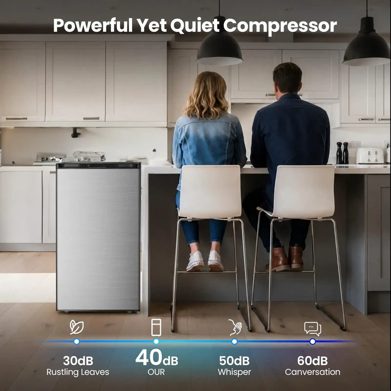 Compact 3.0 Cu Ft Upright Freezer In Silver With Moveable Shelves And A Lean Vertical Build Made For Tight Apartments Or Small Kitchens Straight Up The Slick Little Cold Storage Workhorse You Really Want That Frees Up Counter Space