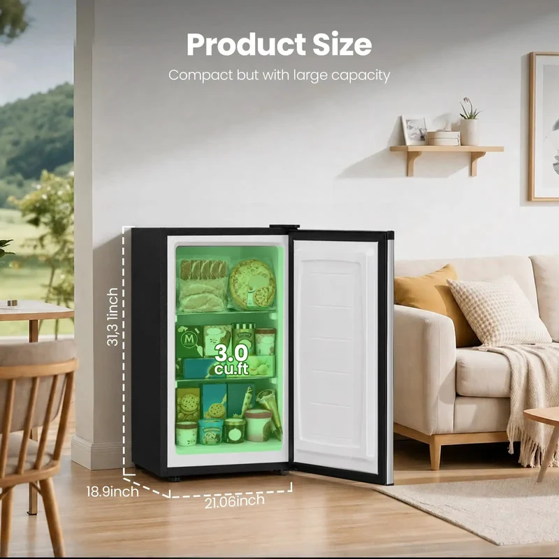 Compact 3.0 Cu Ft Upright Freezer In Silver With Moveable Shelves And A Lean Vertical Build Made For Tight Apartments Or Small Kitchens Straight Up The Slick Little Cold Storage Workhorse You Really Want That Frees Up Counter Space