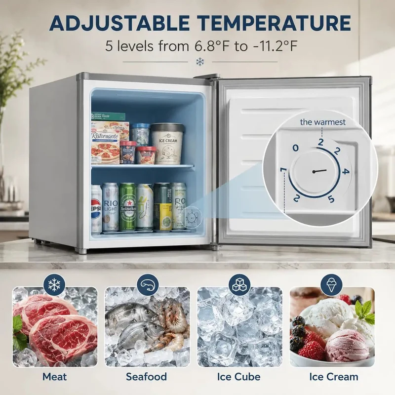1.1 Cu Ft Compact Mini Freezer Solid Upright Build Slides Right Into Tight Dorm Rooms Or Offices Storing Meats Fresh Fish And Ice With Zero Hassle Cooling Tech