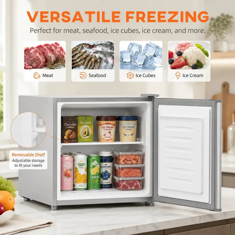 1.1 Cu Ft Compact Mini Freezer Solid Upright Build Slides Right Into Tight Dorm Rooms Or Offices Storing Meats Fresh Fish And Ice With Zero Hassle Cooling Tech