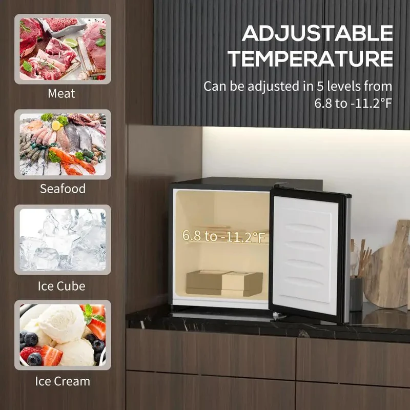 Real Deal 1.1 Cubic Foot Upright Mini Freezer With Quick Dial Thermostat And Smooth Reversible Door No Sweat Cooling Setup For Dorms Apartments Rv Trailers