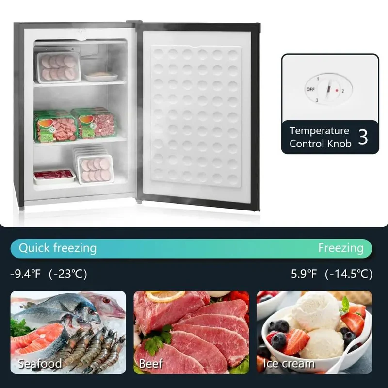 Compact Upright Mini Freezer With 3.0 Cubic Feet Capacity And Reversible Door For Dorm Life Apartments Rv Trips And Office Setups Slick Build To Keep Beverages Frosty And Stash Snacks No Fuss Placement Fits Any Tight Corner