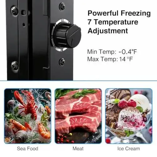 Game Changer 2.3 Cubic Foot Compact Upright Freezer With Seven Flexible Temperature Settings For Keeping Meats Dairy And Ice Cream Lock Tight In Your Kitchen Or Basement Setup Quiet Operation
