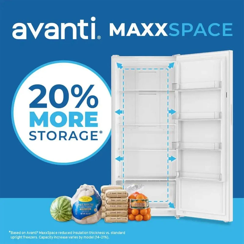 21 Cu Ft Frost Free Convertible Upright Freezer With Turbo Freeze And MaxxSpace Insulation Garage Ready Energy Star White Freestanding Reversible Door Built Tough No Sweat Setup For Real World Freezing