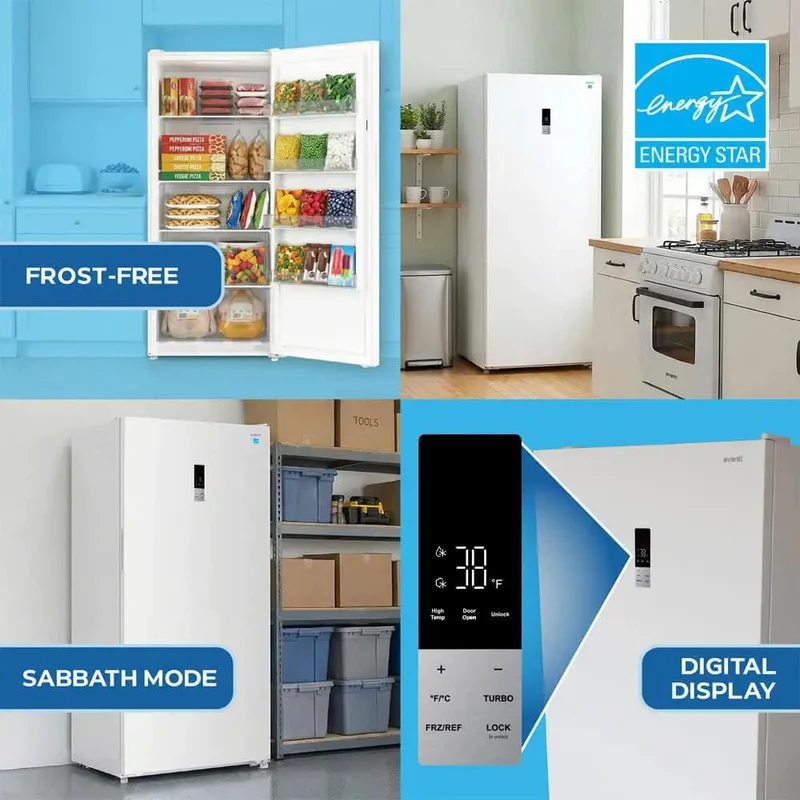21 Cu Ft Frost Free Convertible Upright Freezer With Turbo Freeze And MaxxSpace Insulation Garage Ready Energy Star White Freestanding Reversible Door Built Tough No Sweat Setup For Real World Freezing