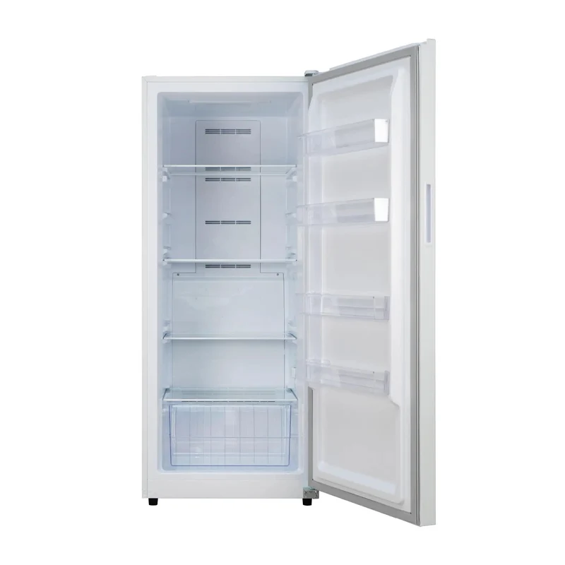 14 Cu Ft Convertible Upright Freezer And Refrigerator In Warm White Panel Featuring Hassle Free Mode Switch Flex Config Layout And Ample Shelving For Snacks And Beverages
