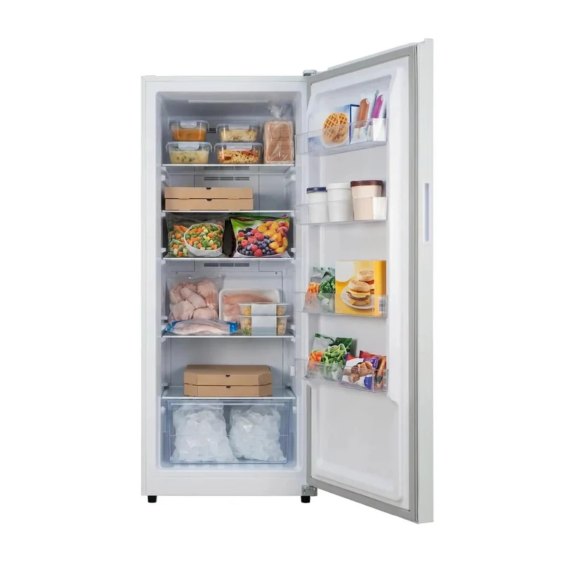 14 Cu Ft Convertible Upright Freezer And Refrigerator In Warm White Panel Featuring Hassle Free Mode Switch Flex Config Layout And Ample Shelving For Snacks And Beverages