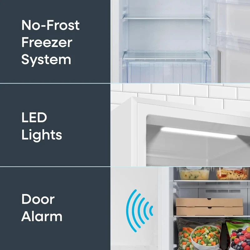 14 Cu Ft Convertible Upright Freezer And Refrigerator In Warm White Panel Featuring Hassle Free Mode Switch Flex Config Layout And Ample Shelving For Snacks And Beverages