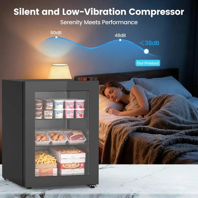 2.3 Cu Ft Upright Mini Freezer With Tempered Glass Door And Flexible Temp Control Keeps Your Stash Ice Cold In This Hella Compact Unit Ideal For Small Apartments Tiny Rvs Or Lofts Featuring Removable Shelves And Quick Trays