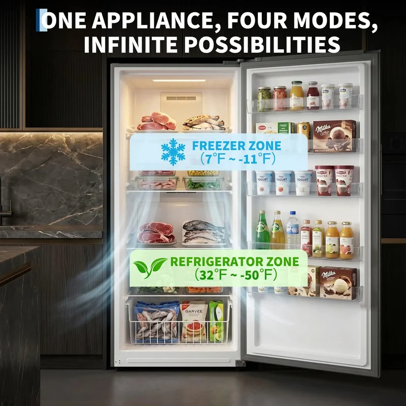 Frost Free Upright Freezer Single Door Stand Up 20 Cubic Feet For Bulk Storage And Frozen Meals Space Saving Vertical Setup Ideal For Home Garage Or Kitchen No Frost Headache For Bulk Hauls