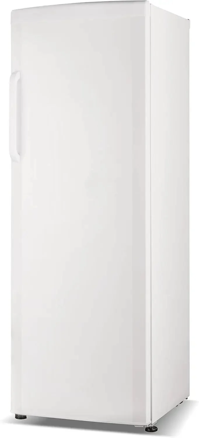Spacious 20 Cubic Foot Upright Freezer Featuring Seven Rugged Wire Shelves And No Sweat Frost Removal With A Built Tough Security Latch For Legit Bulk Grocery Stockpiling And Straight Reliable Storage