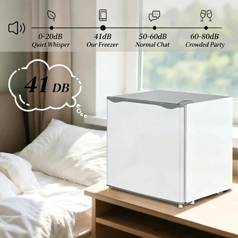 Slick Compact 1.1 Cu Ft Mini Freezer With Smooth Five Step Temperature Control And Reversible Door For Gray Small Space Meal Prep That Hella Keeps Ice Cream Fresh All Week Long Great For Dorm Or Kitchen Use