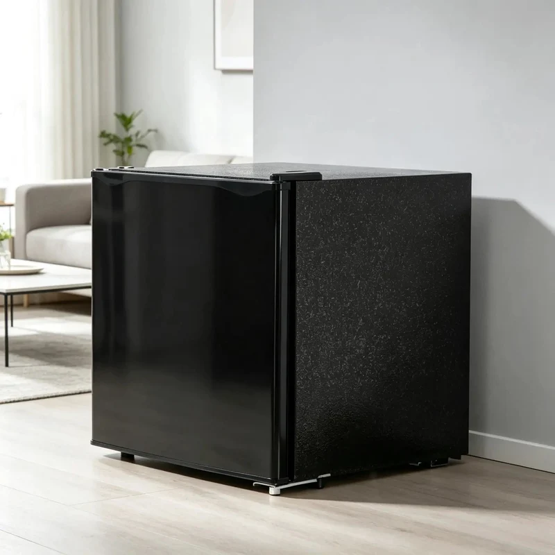 Slick Compact Upright Mini Freezer Offering One Point One Cubic Feet Of Cold Storage With Five Adjustable Thermostat Settings And A Reversible Black Exterior For Storing Meats Seafood And Desserts Without The Sweat