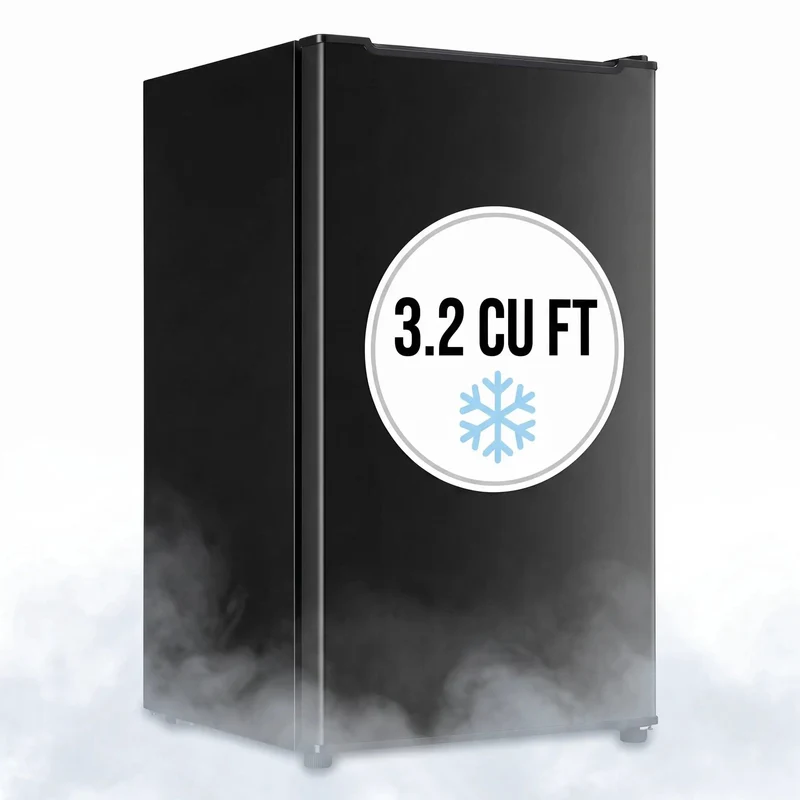 Kickin Compact 3.2 Cubic Foot Upright Freezer Solid Black Design Legit Space Saving Cold Storage For Garage Tight Kitchen And College Dorm Room With Smooth 3 Level Thermostat