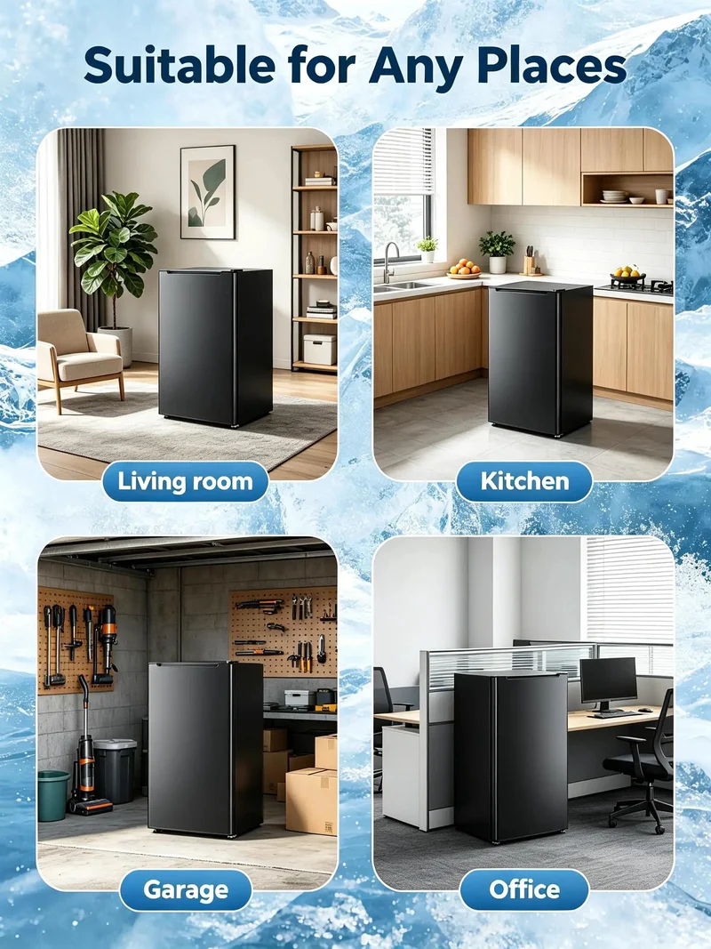 3.2 Cu Ft Upright Mini Freezer Delivers Hardcore Fast Freeze Power With Three Level Thermostat For Rock Solid Chill. Removable Shelves And Quiet Motor Nestle In Dorms Offices Or Rv. Eco Smart Rig With Sleek Black Shell Delivers Elite Cold Flex For Frozen