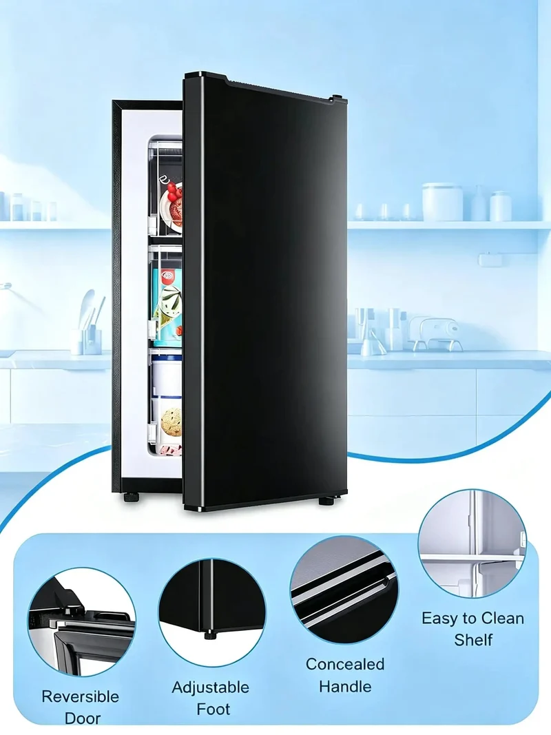 3.2 Cu Ft Upright Mini Freezer Delivers Hardcore Fast Freeze Power With Three Level Thermostat For Rock Solid Chill. Removable Shelves And Quiet Motor Nestle In Dorms Offices Or Rv. Eco Smart Rig With Sleek Black Shell Delivers Elite Cold Flex For Frozen
