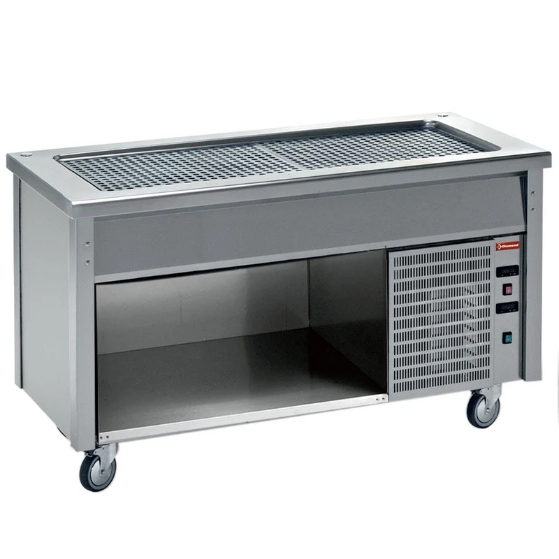 Gastro Kühlplatte mit offenem Unterbau , 1200 mm für 3x GN 1/1, RPT12-R2