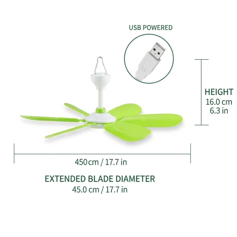 Portable Ceiling Fan With Remote 16.5 Inch USB Hanging Fan 5 Flexible Soft Blades Smooth Breeze Bedroom Dorm Camp Office Quiet Operation For Peaceful Nights Stay Chill All Summer Long