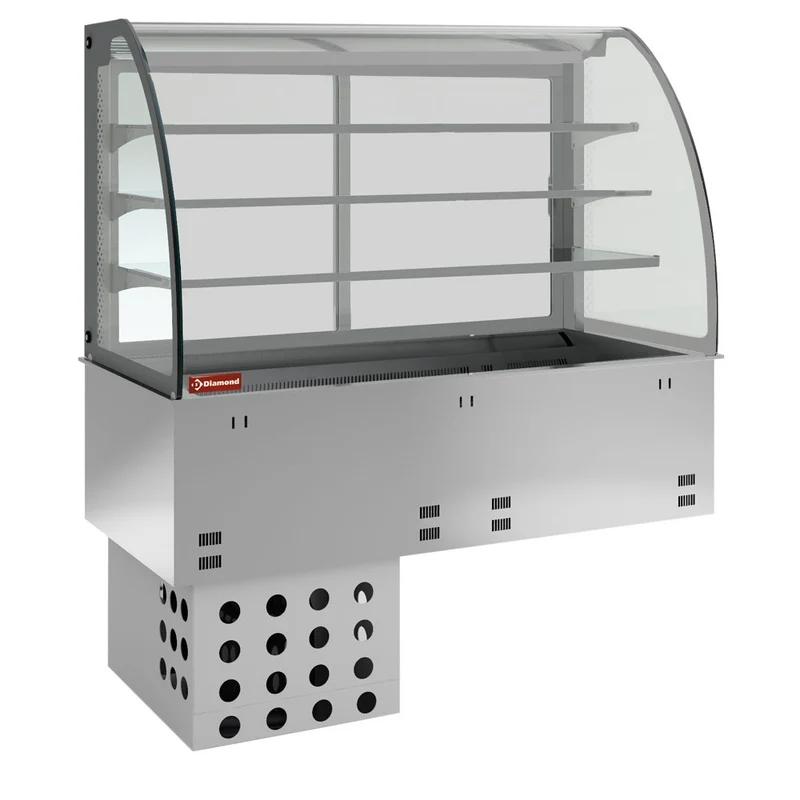 Element Kühlwanne und Kühlvitrine auf 3 Ebenen geschlossen, belüftet, 2x GN 1/1 - DPA/RVF308-R2